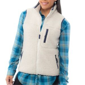 COLUMBIA Women’s Cream Mountain Side Heavyweight Fleece Vest Size XL